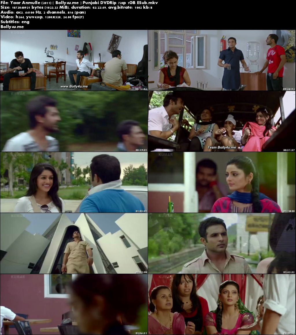 Yaar Anmulle 2011 Bolly4u.me Punjabi DVDRip 720p 1GB ESub